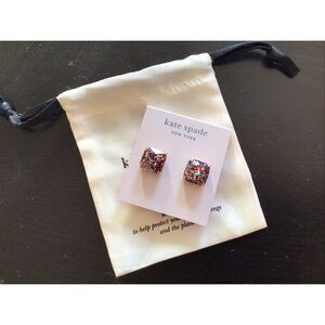 Kate Spade Multicolor Glitter Earrings stud with pouch